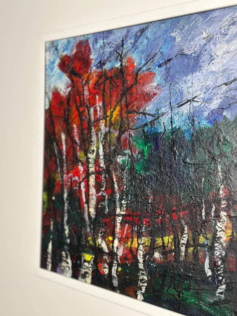 Swedish Oil on Panel – “Forest” by Claes Henrikson – Vintage & Framed
