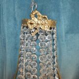 Pair Sconces Hot Air Balloon Bronze Crystal Style Louis XVI 55 cms