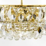 Bakalowits Vienna Grand Chandelier in Gilded Brass and Crystal Glass, Austria, 1970s