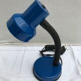 Office lamp Brama blue metal bras flexible black 70s italy vintage