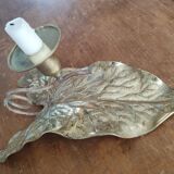 Antique bronze ivy leaf candle holder