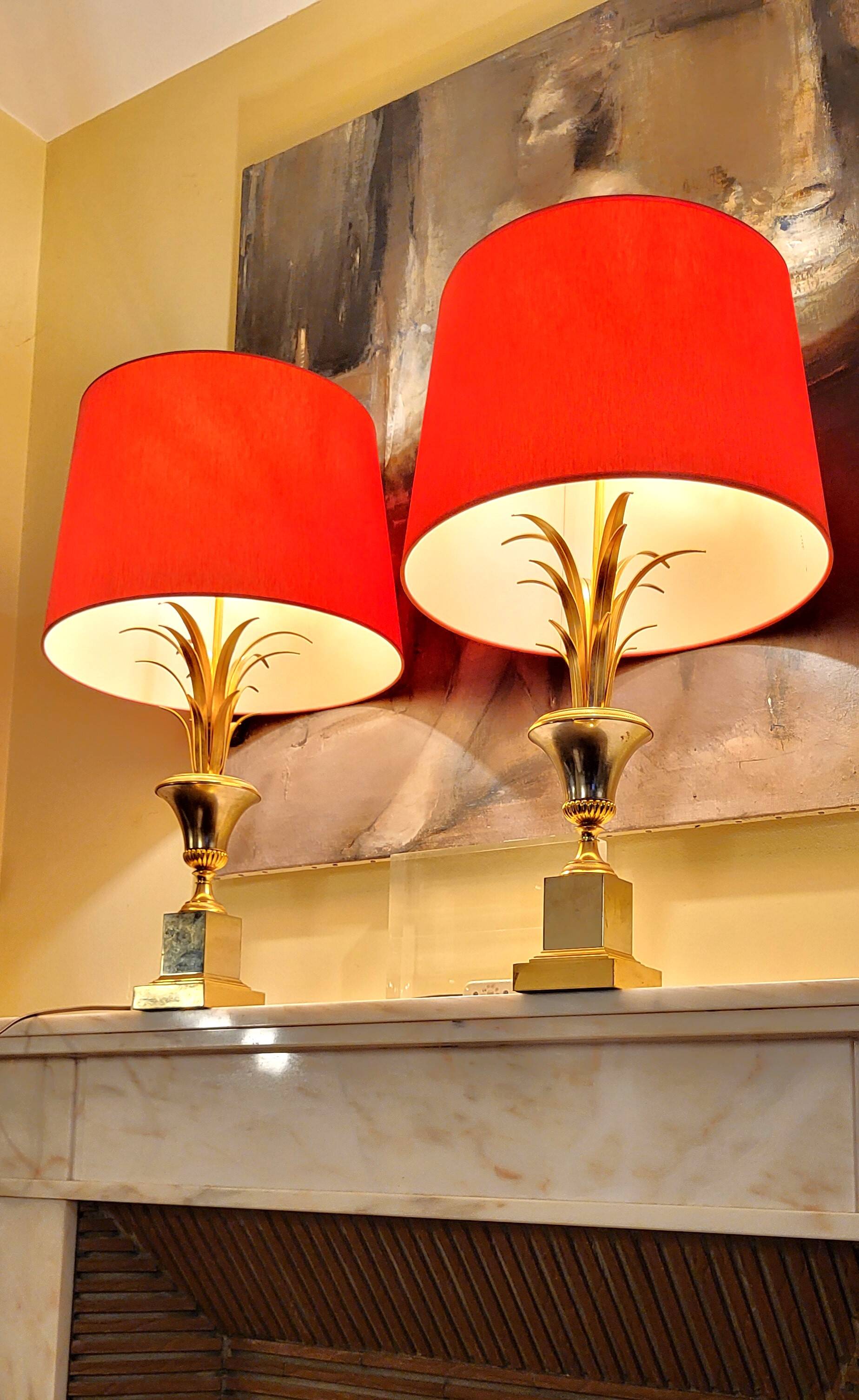 Pair of 70s Palm Tree Lamps Maison Boulanger