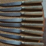 Set of 8 small old knives with wooden handles