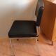 Chair in faux black leather and chrome metal / vintage 60-70s