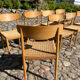 8 dining chairs in oak  w/ paper cord