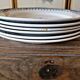 Saint Amand Primax flat plates, blue ironstone with Arabesque decoration.