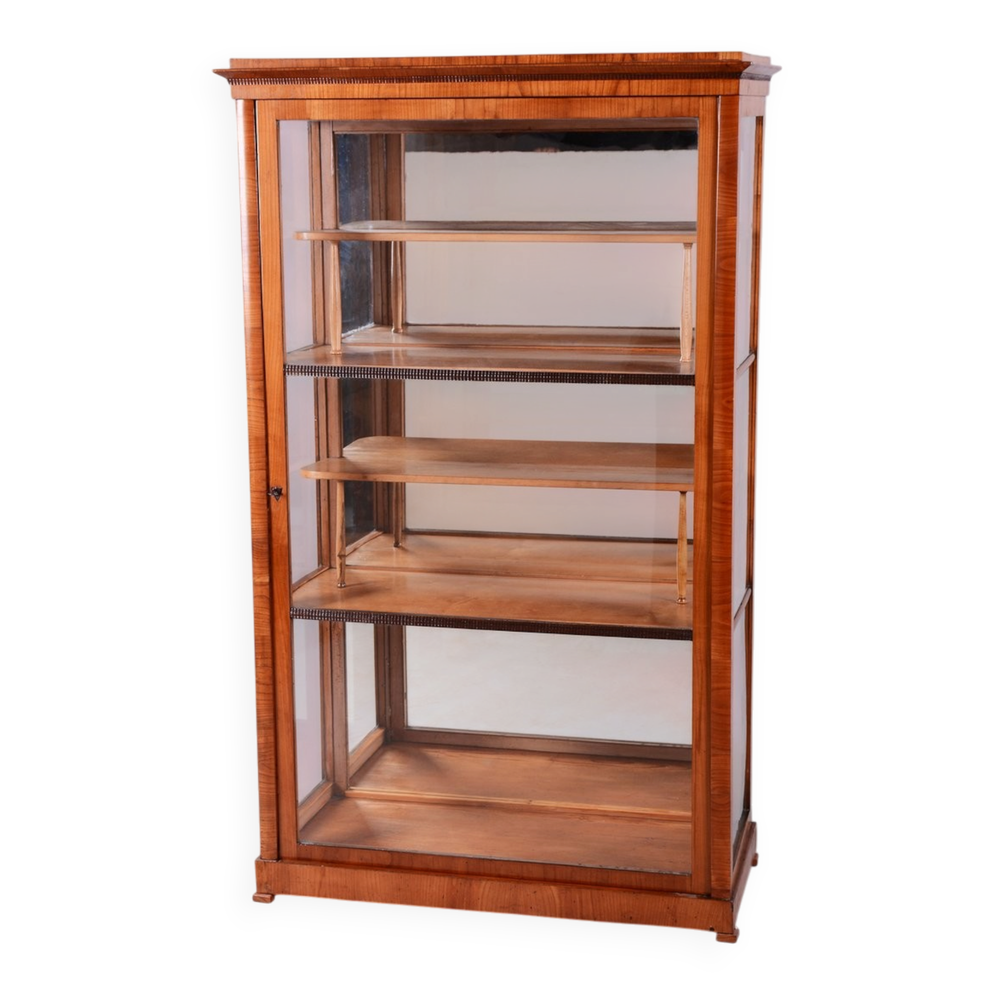 Antique Biedermeier Display Cabinet in Spruce, 1830s