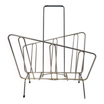 Vintage gold magazine rack, 1970