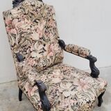 Napoleon III period armchair with floral tapestry, 19th century