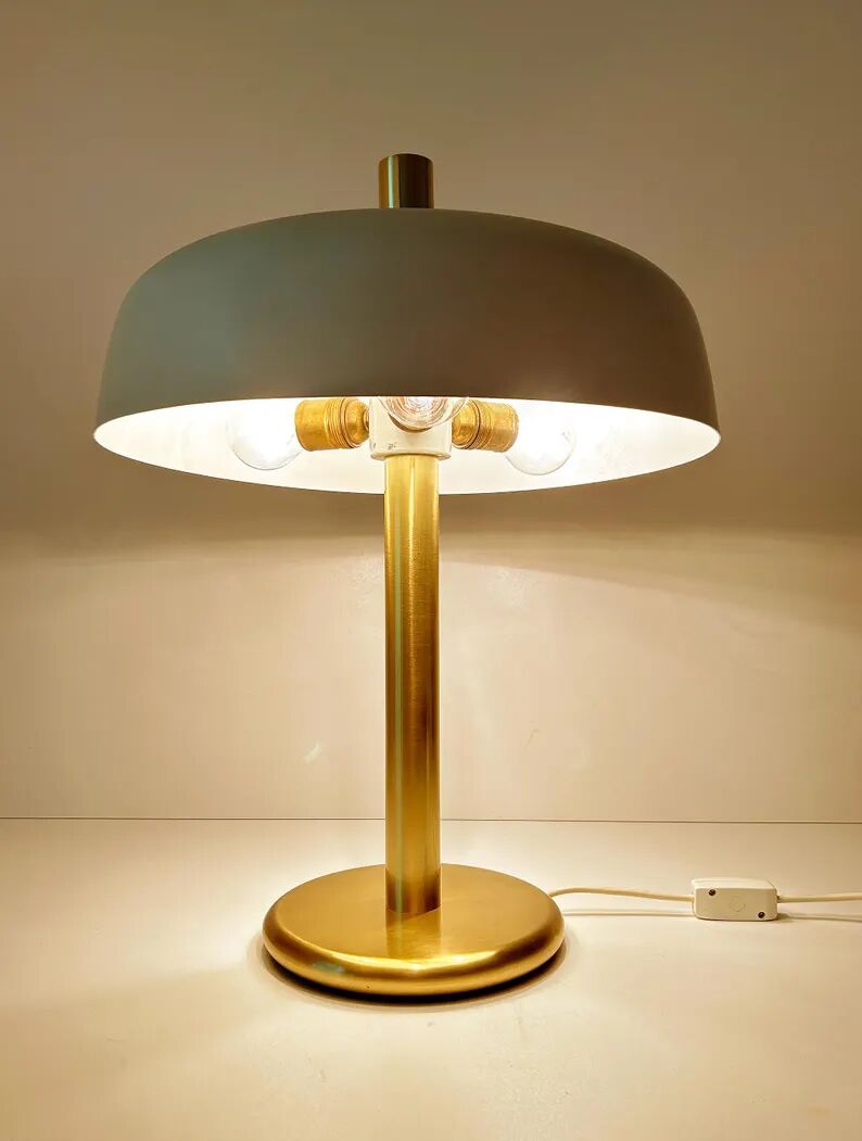Large Vintage Space Age Desk Lamp, Brass