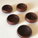 Series of 5 cups in vintage teak  60