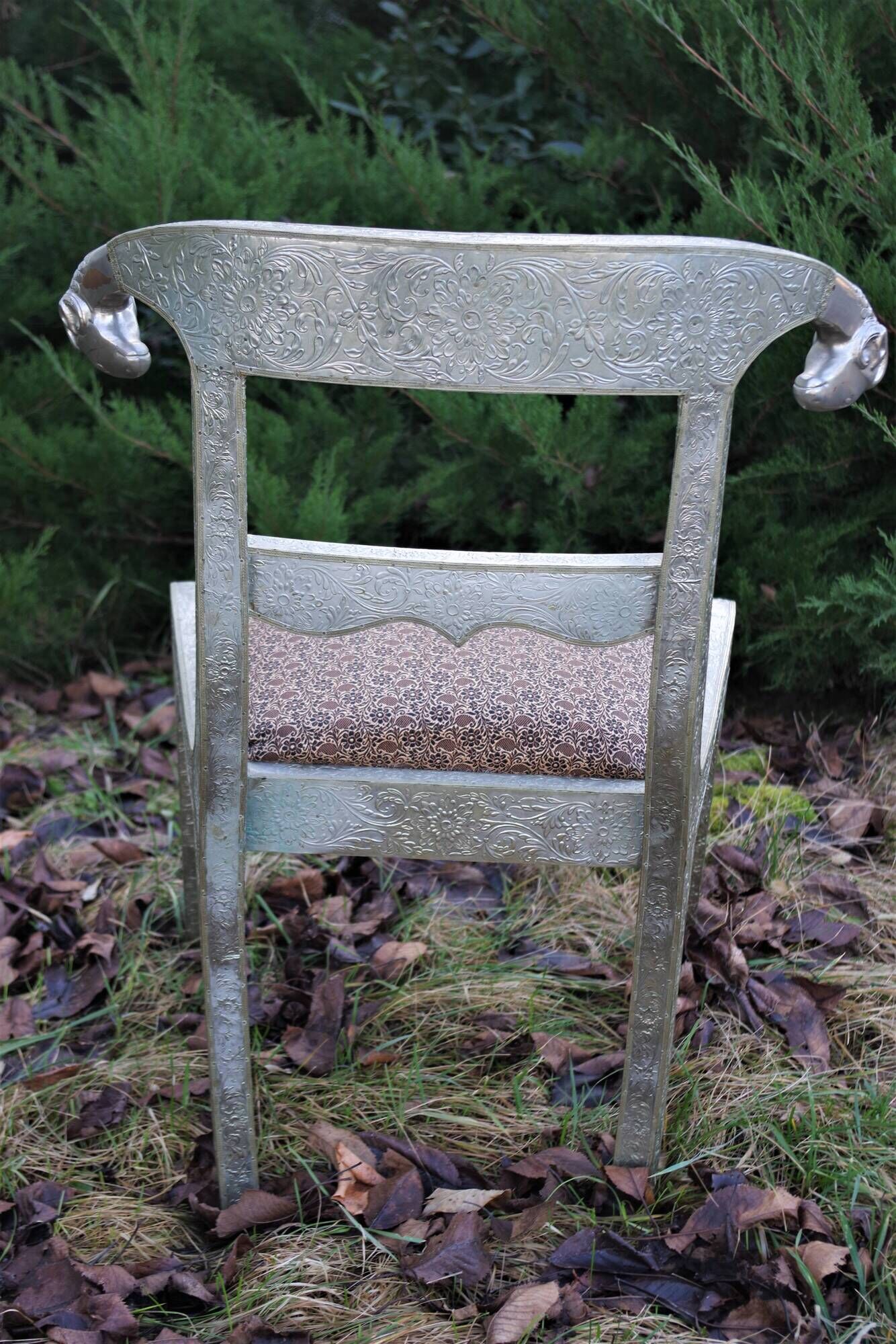 Vintage silver metal chair