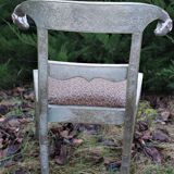 Vintage silver metal chair