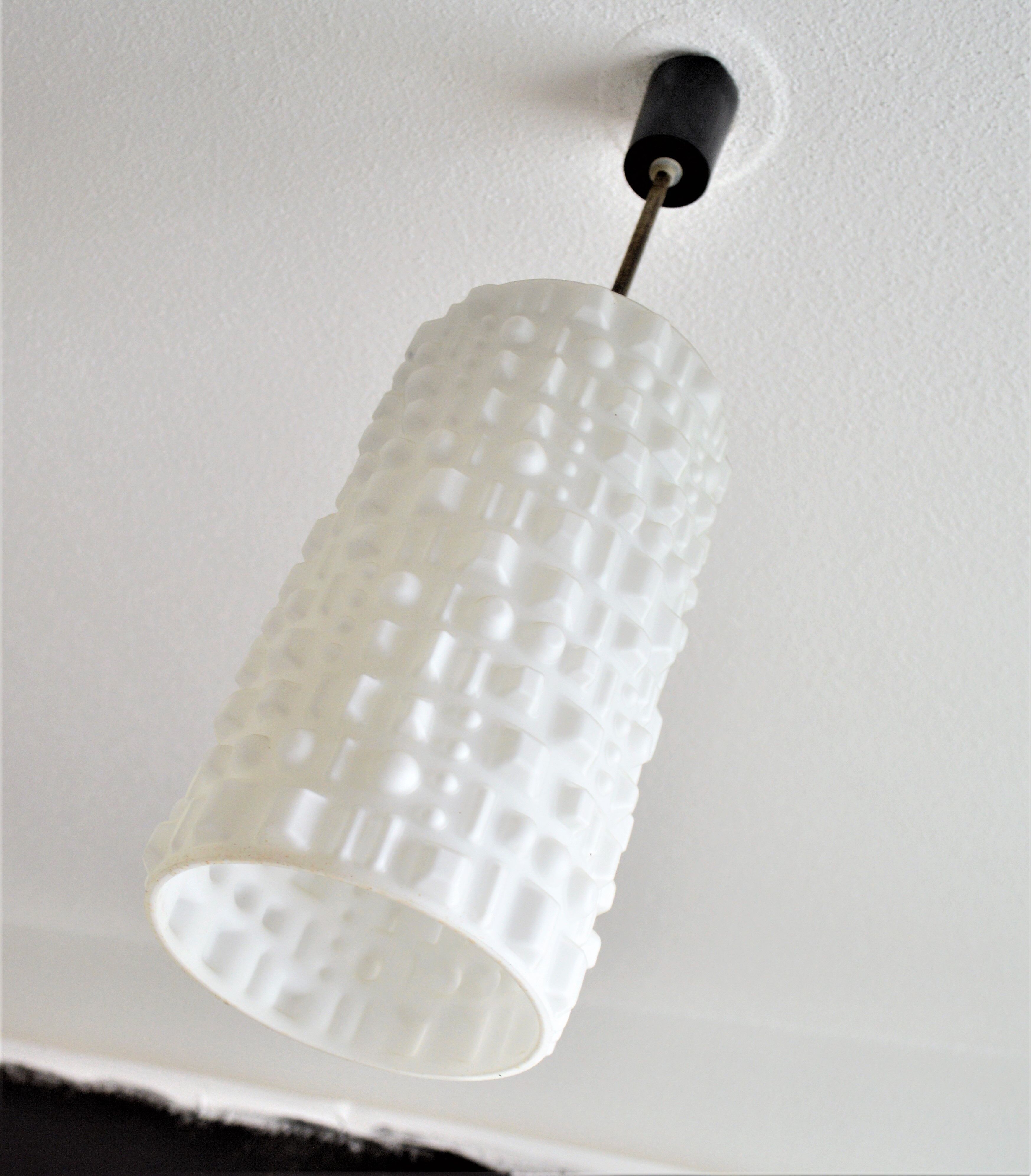 1960s Limburg Bauhaus Glass Lamp