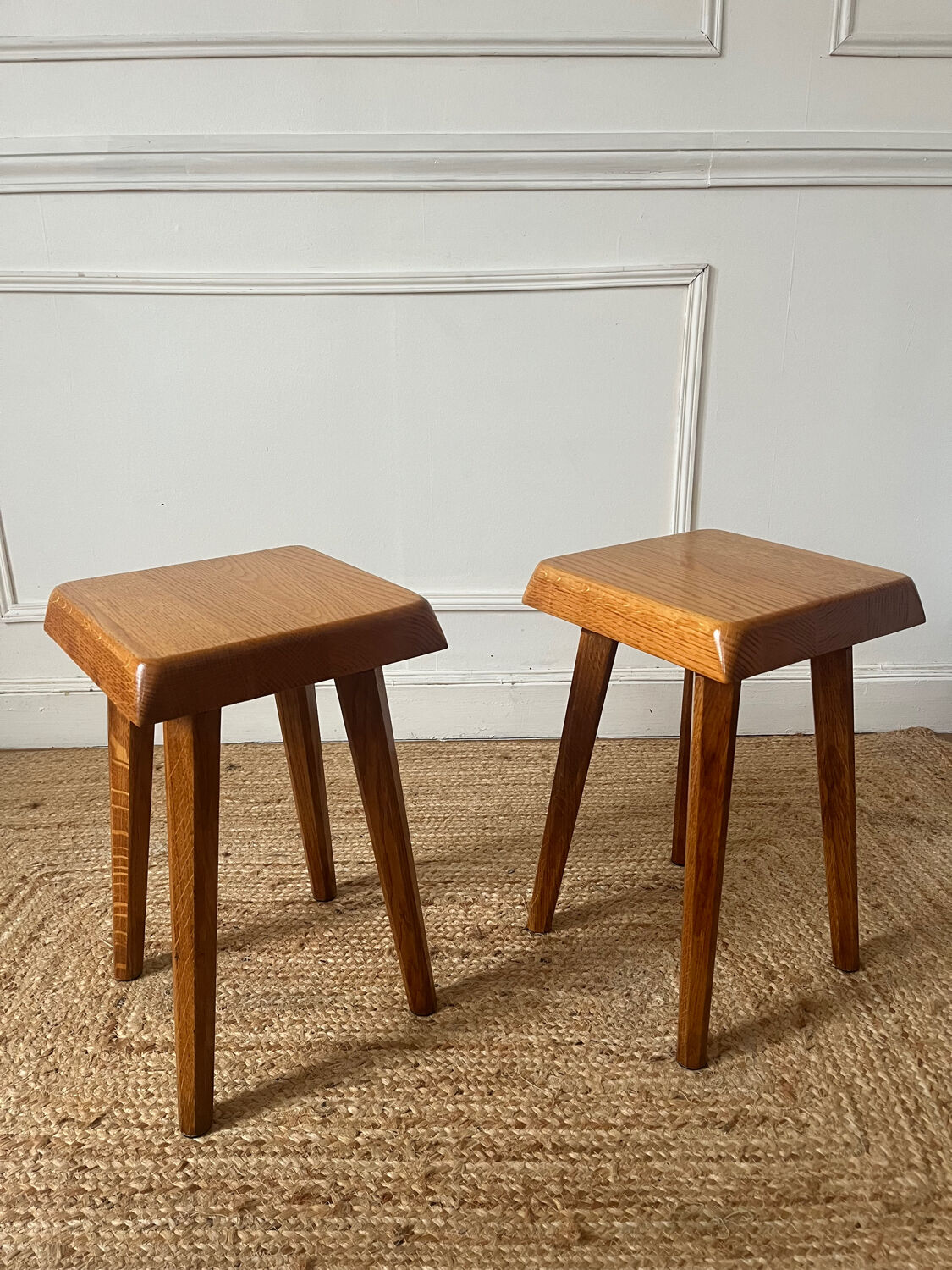 Elm stools by Pierre Chapo