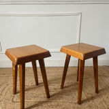 Elm stools by Pierre Chapo