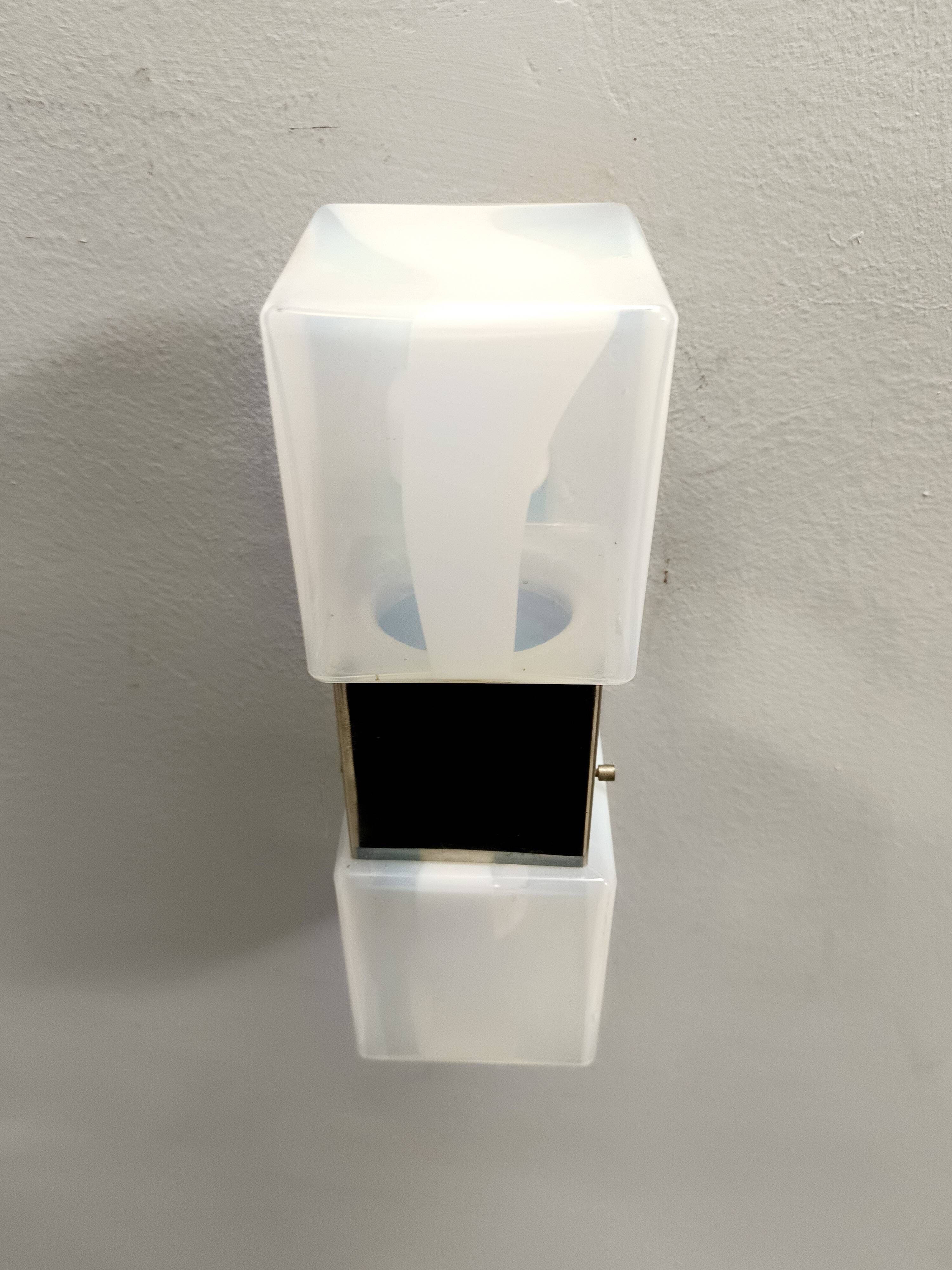 Two-Light Murano Glass and Chrome-plated Metal Sconce by Carlo Nason for Ma