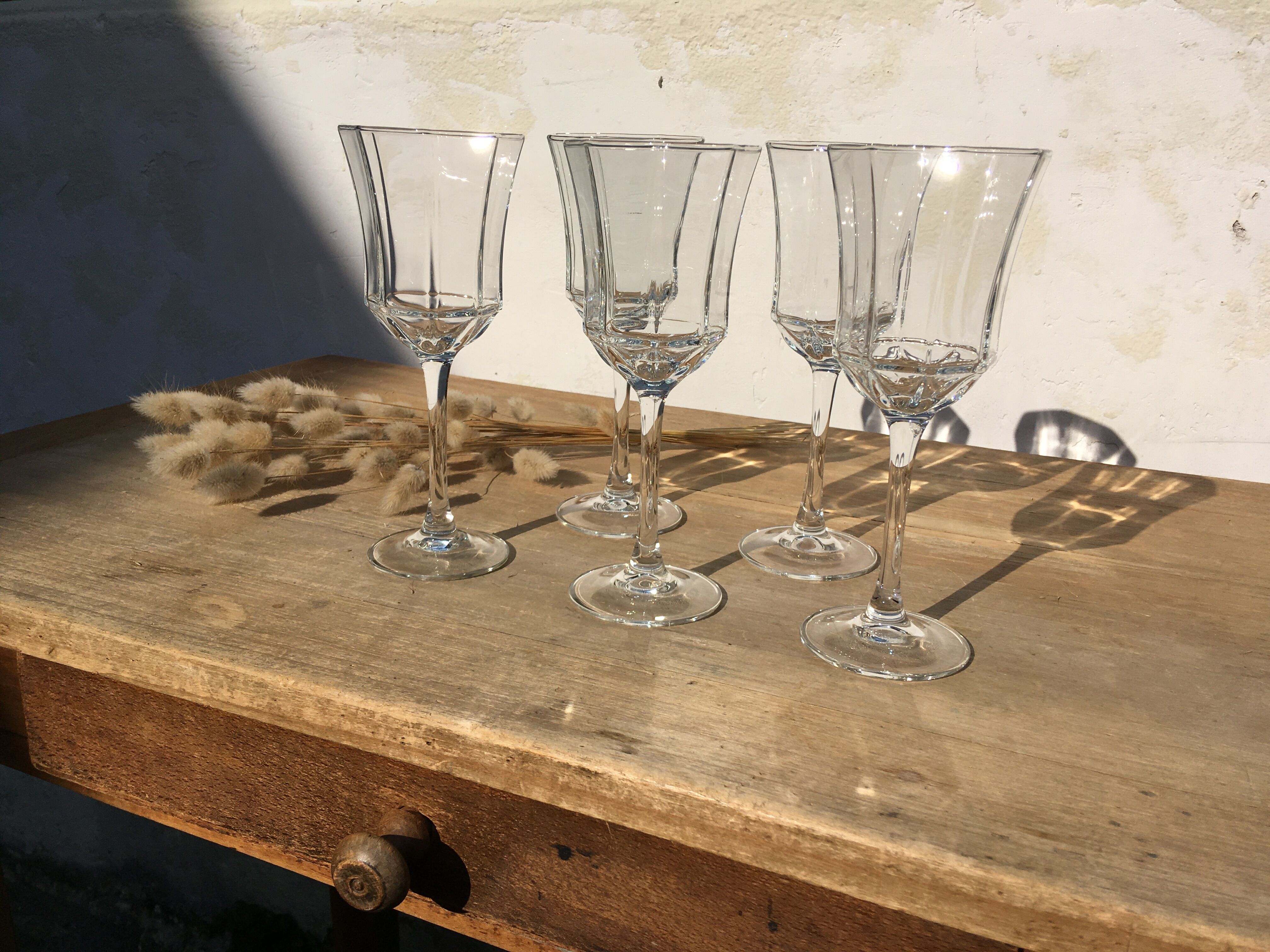 Set of 5 vintage walking glasses