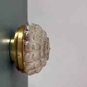 Vintage amber moulded glass wall or ceiling light globe