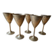 Lot 5 Calisse Verre En Laiton