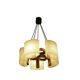 Pendant light in granite resin and wood, 1950s