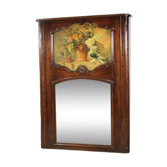 Miroir de cheminée italien en bois du 20ème siècle