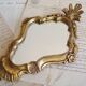 Vintage mirror resin effect golden wood