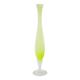 elongated opaline vase, yellow with white feet, 1960