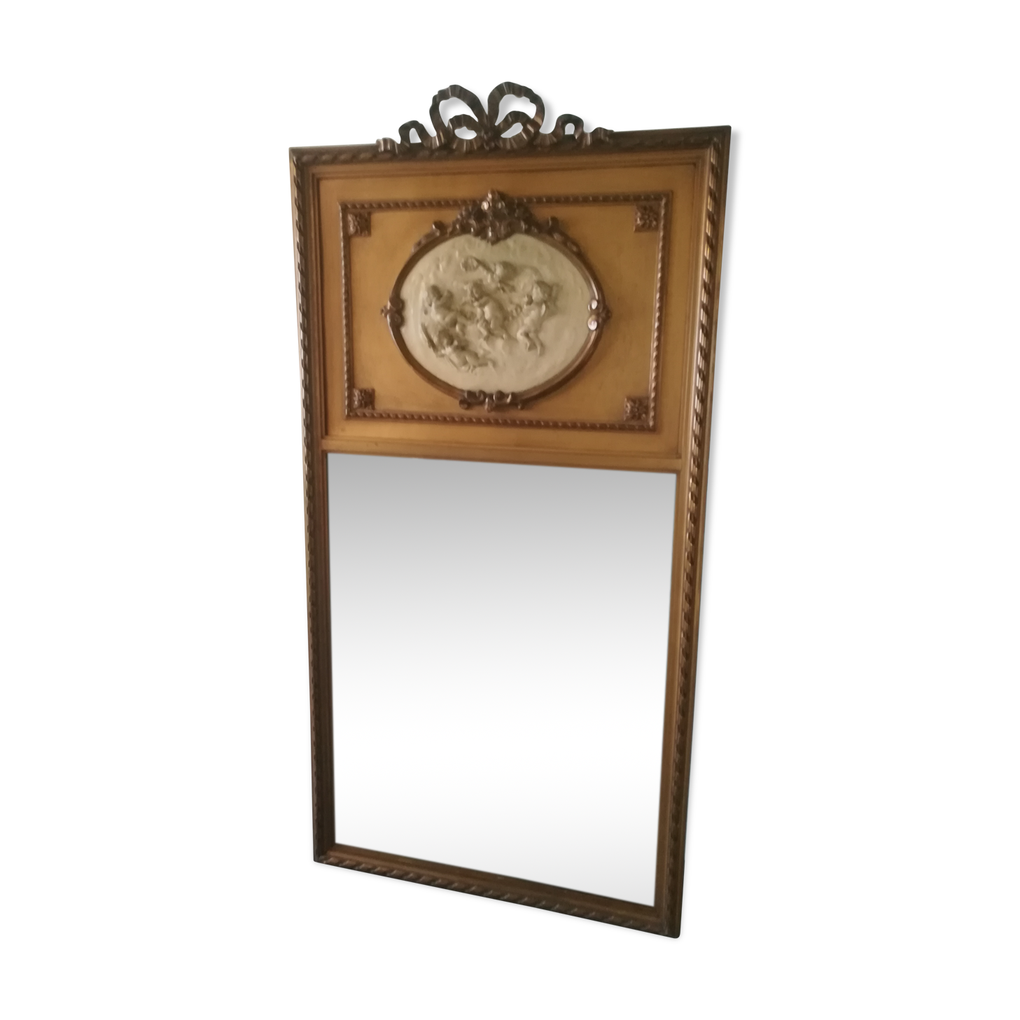 Louis XVI style mirror trumeau with angels 89x172cm