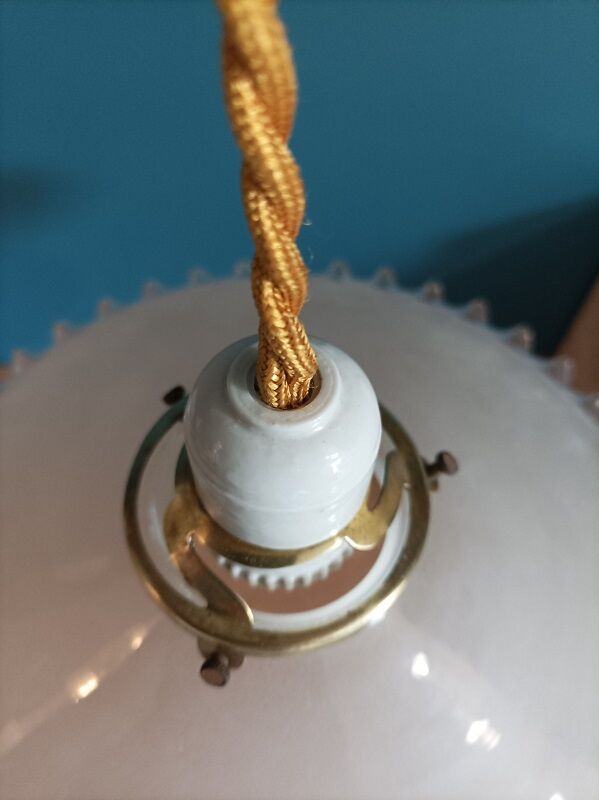 Suspension corole sandblasted lace support brass porcelain dpm 0323118