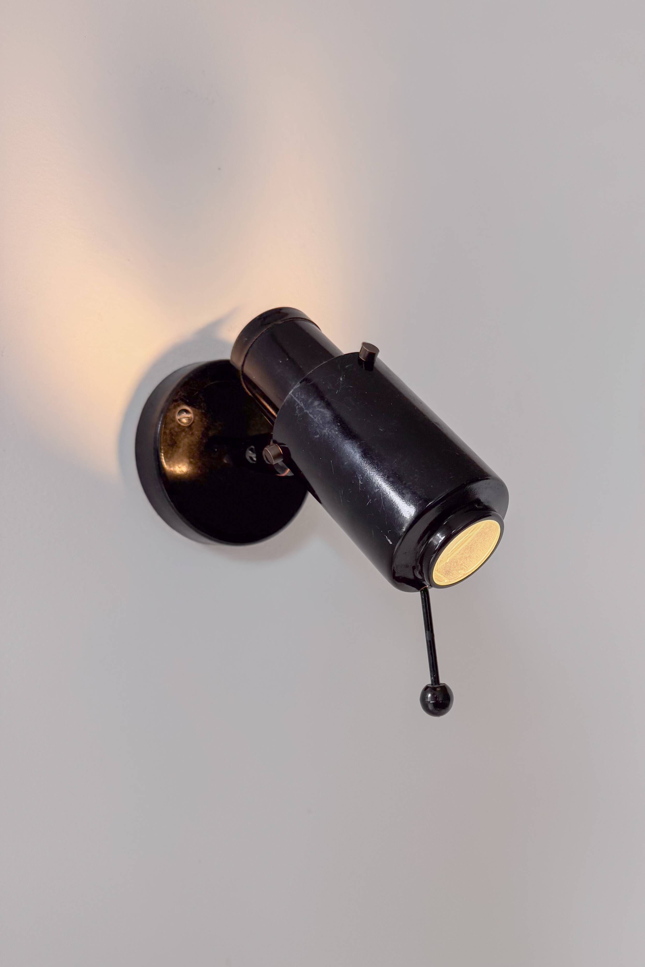 Vintage zodiac wall lights for lita by jacques biny, black lacquered metal, f