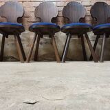 Set of 6 brutalist bistro chairs 1960