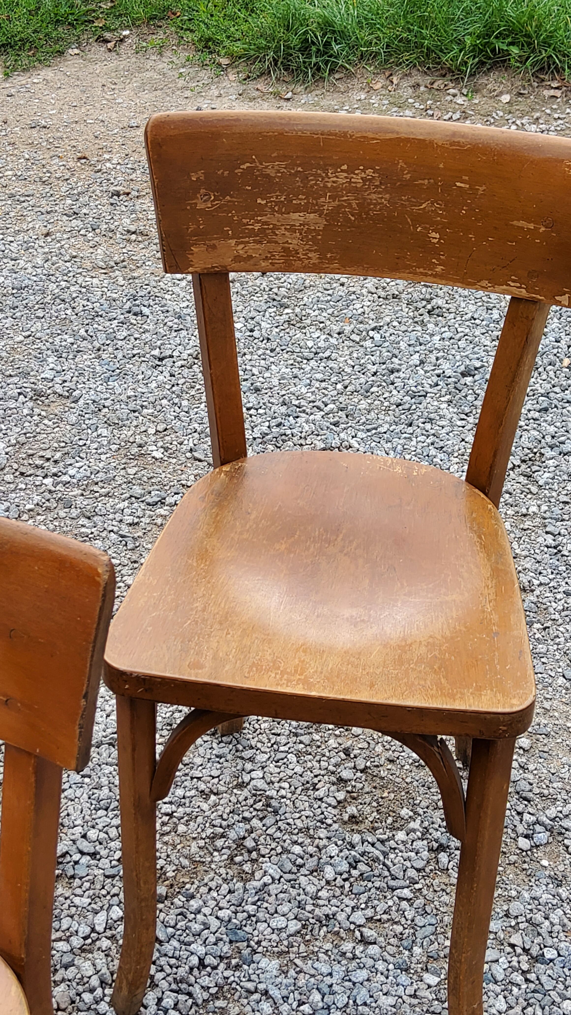 Set of 6 Baumann bistro chairs from the 50s stamp with iron