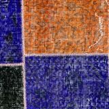 Distressed vintage turkish patchwork rug 150x100 cm wool medium