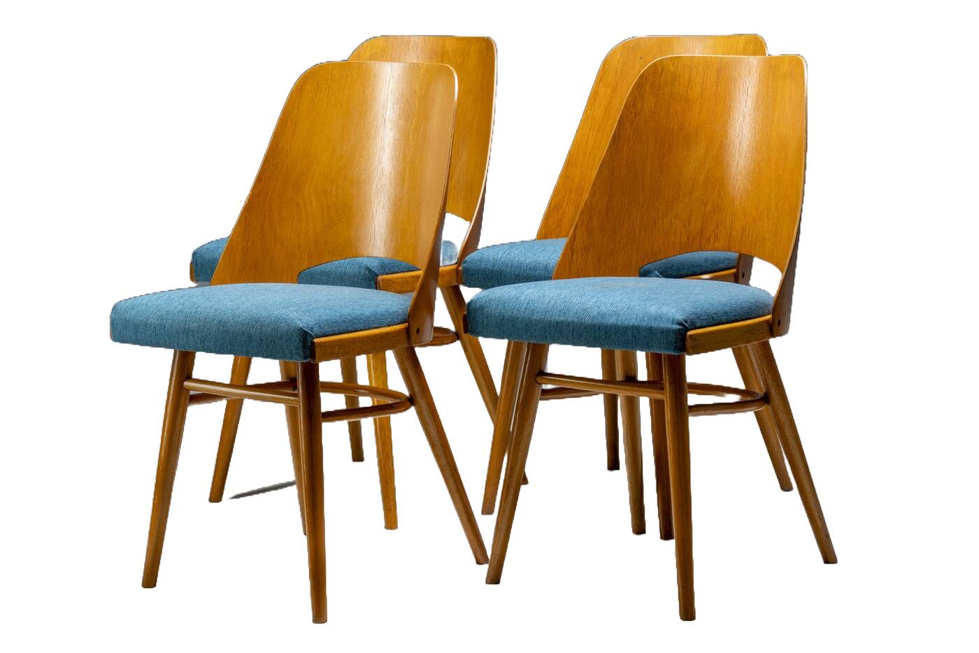 Set of 4 Dining Chairs, Radomír Hofman, 1960s, Czechoslovakia