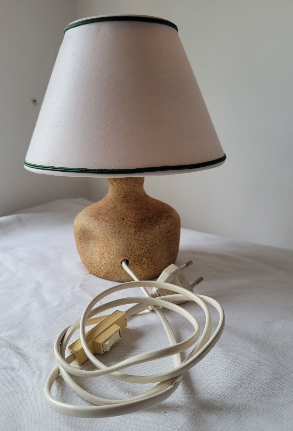 Reconstituted stone bedside lamp