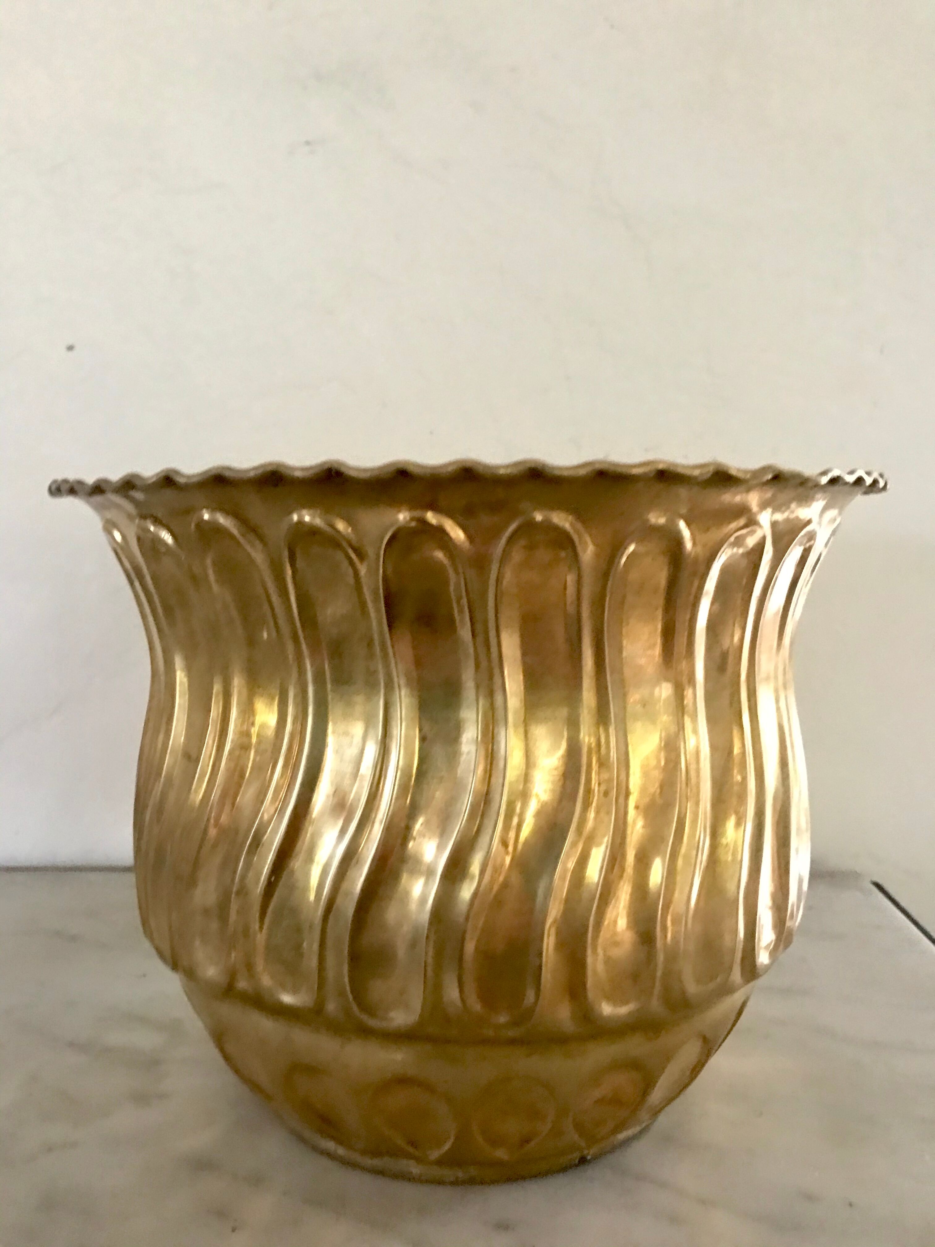 Vintage brass pot cover
