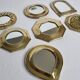 Set of 7 Moroccan mirrors in vintage brass 12 cm