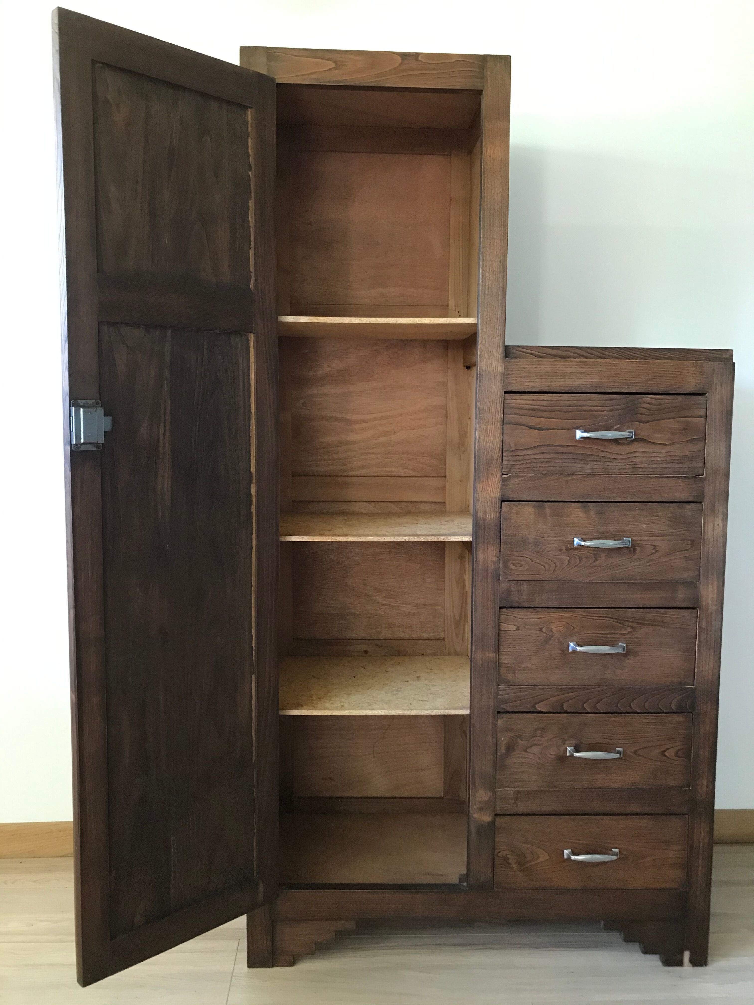 Asymmetrical wardrobe old Art Deco style
