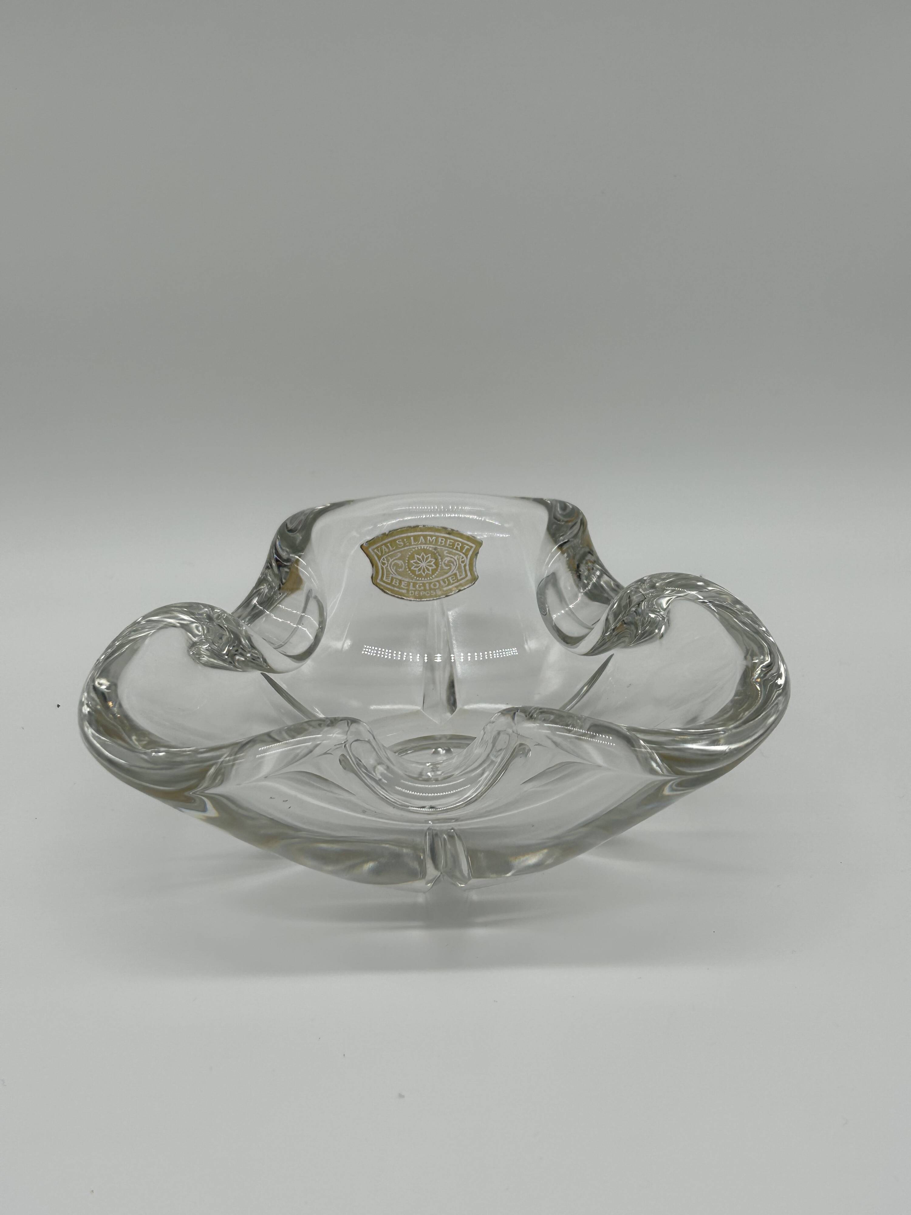 Cendrier ou vide-poche en cristal du Val Saint-Lambert