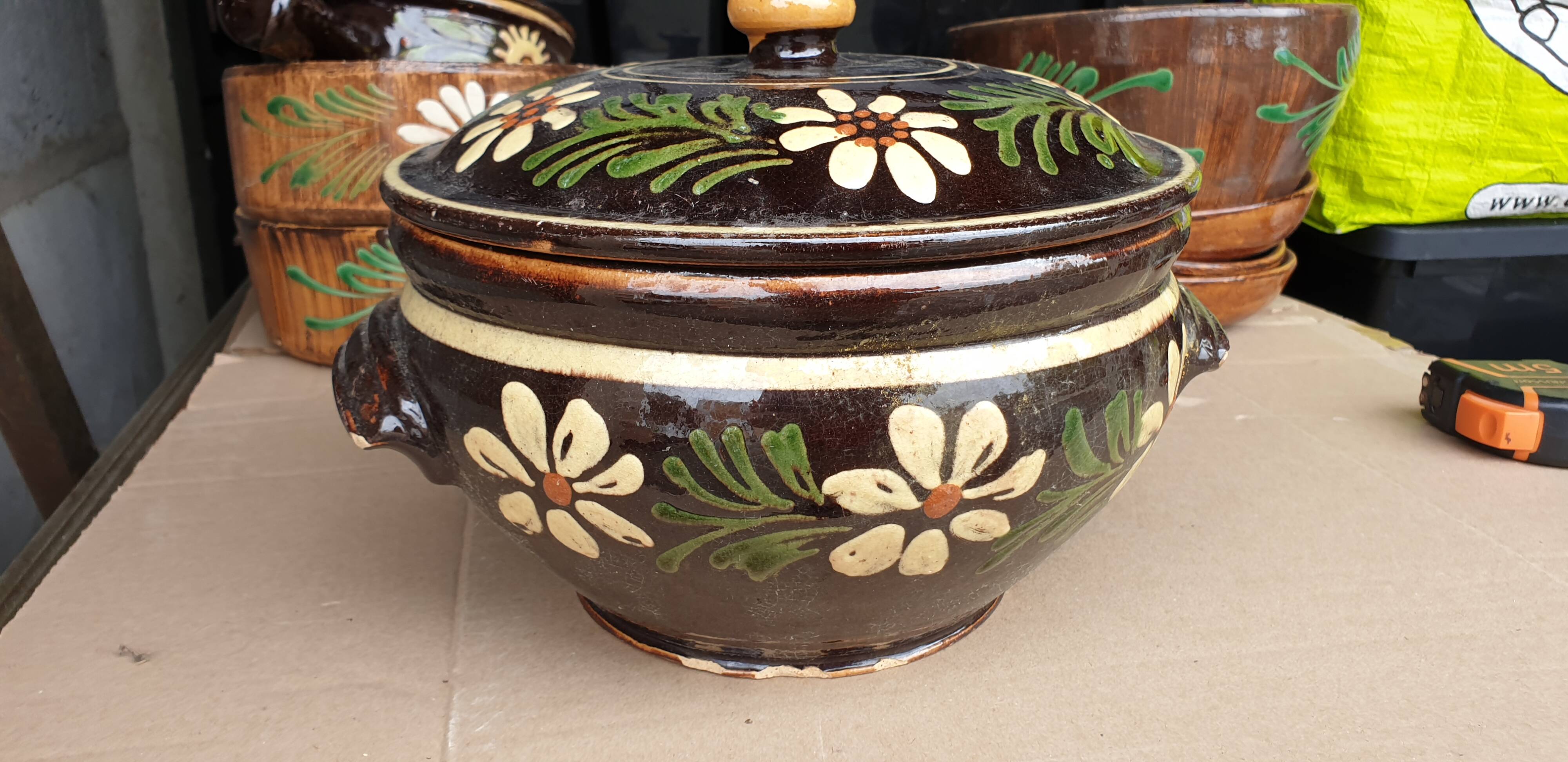 Glazed terracotta tureen