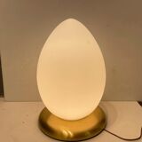 Lampes de table à oeufs en verre opalin, jeu de 2