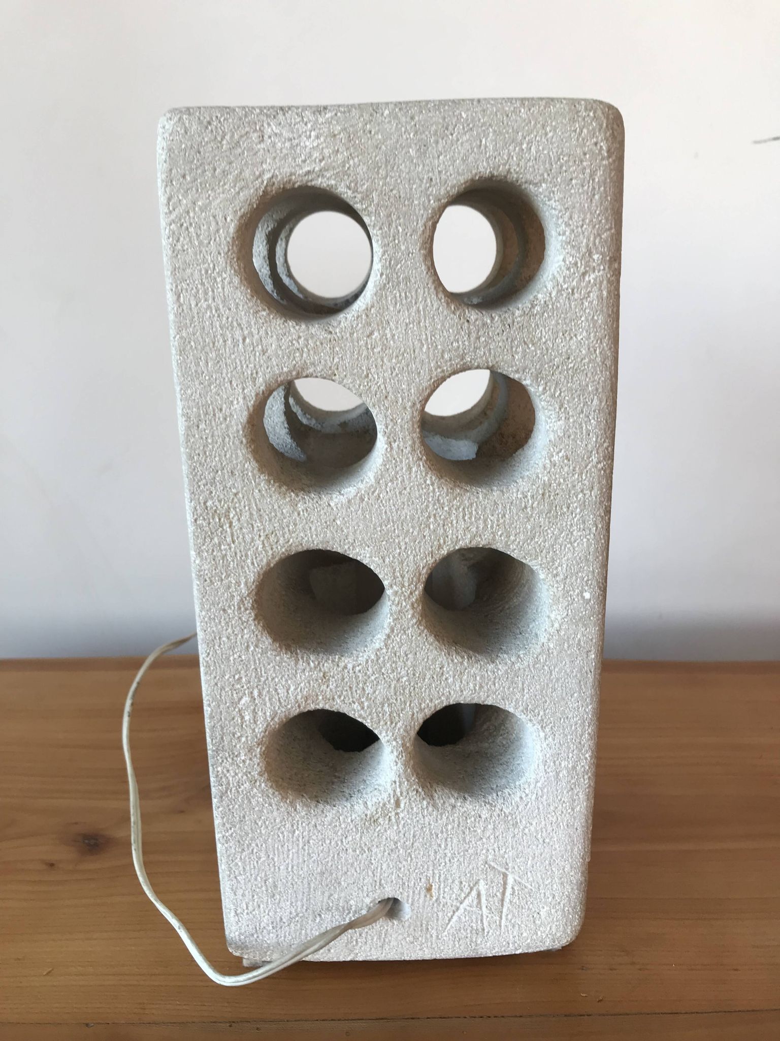 Stone sculpture lamp by Albert Tormos, circa 1970.