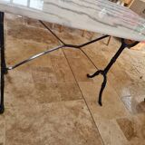 Bistro table marble top & cast iron base
