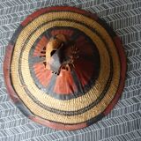 Berber hat ethnic art basketry and leather
