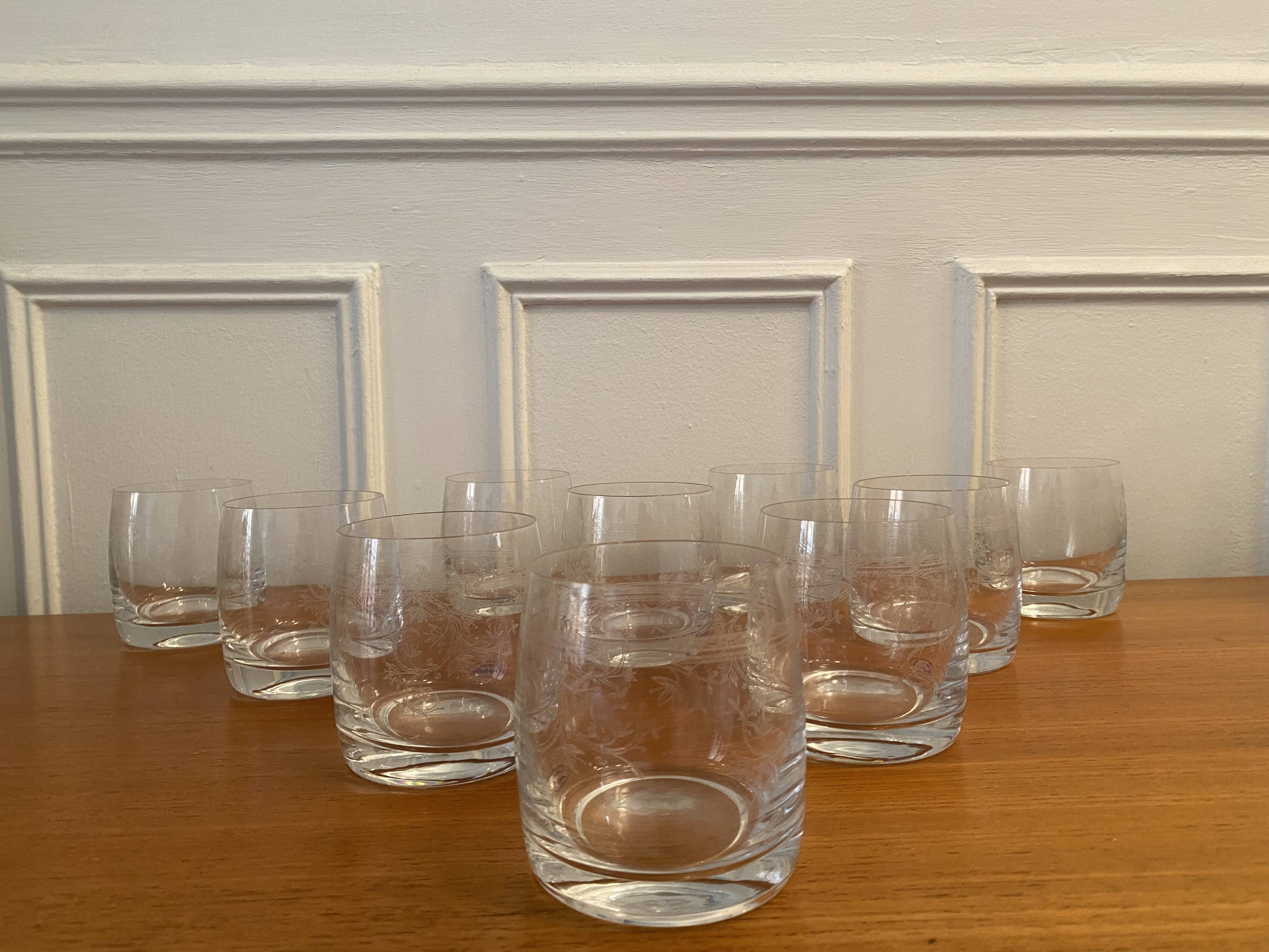 Bohemian crystal engraved glasses