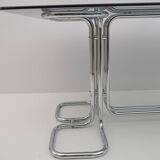 Table à manger italienne en verre fumé par Giotto Stoppino, années 70