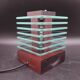 Desny Demeter glass and wood lamp, modernist art deco reissue