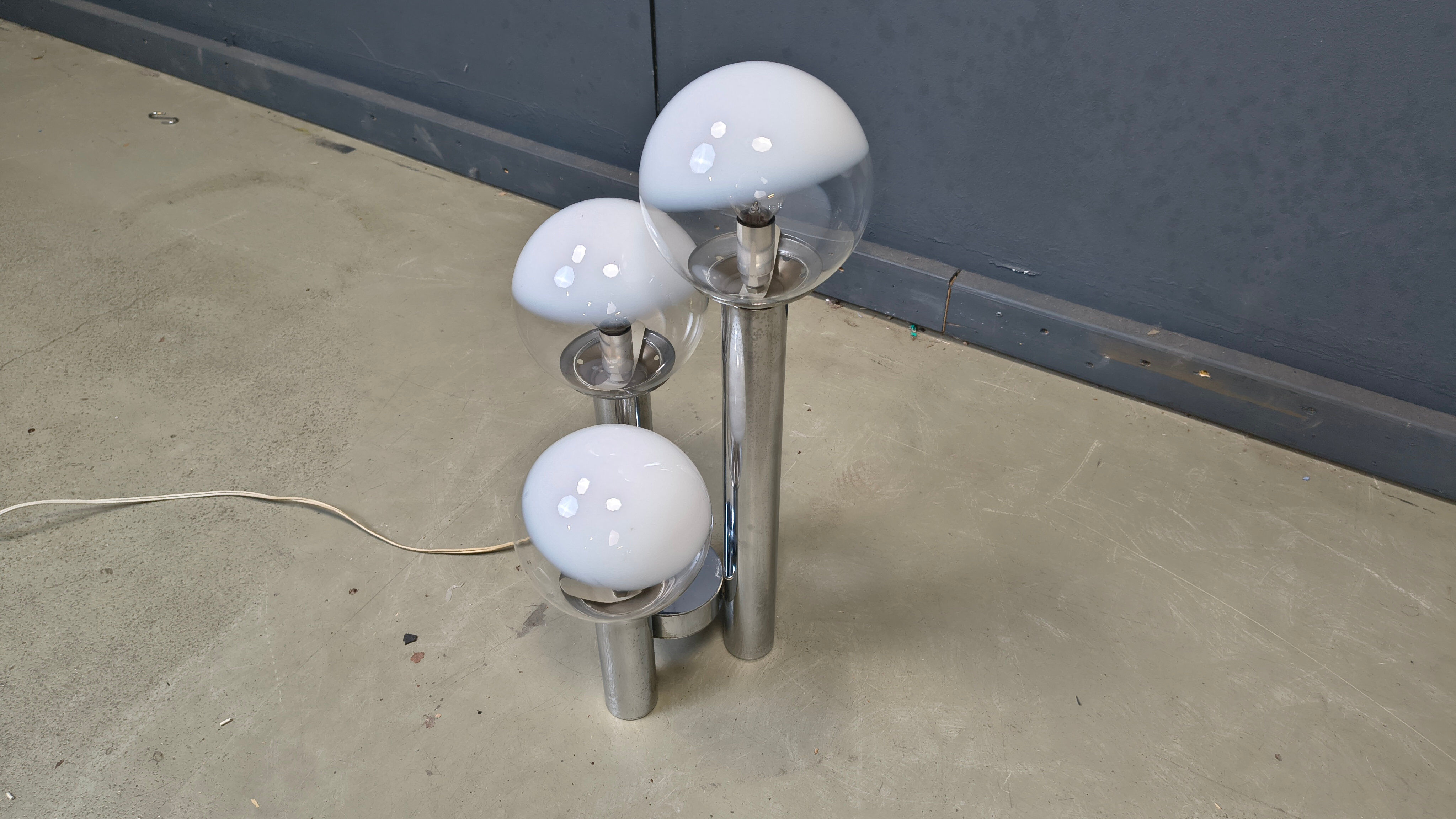 Vintage glass globe table lamp by Mazzega, 1970s