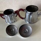 Art Deco sugar bowl and jug duo